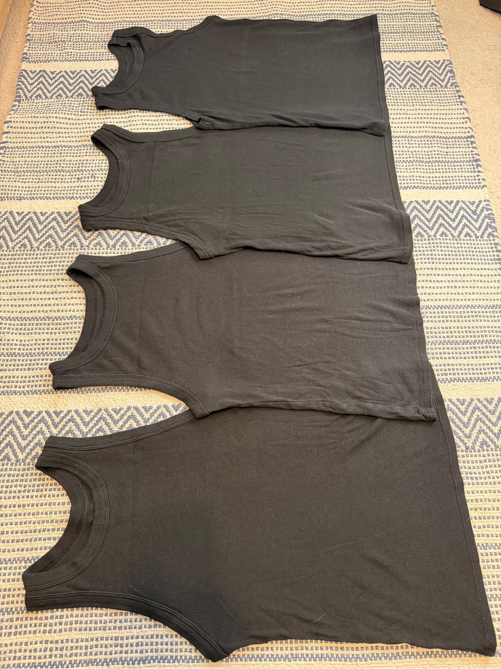 Set of 4: Women's Black Ribbed Muscle Tank Top - a new day, brand